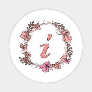 Letter I Rose Pink Initial Monogram - Letter i Magnet